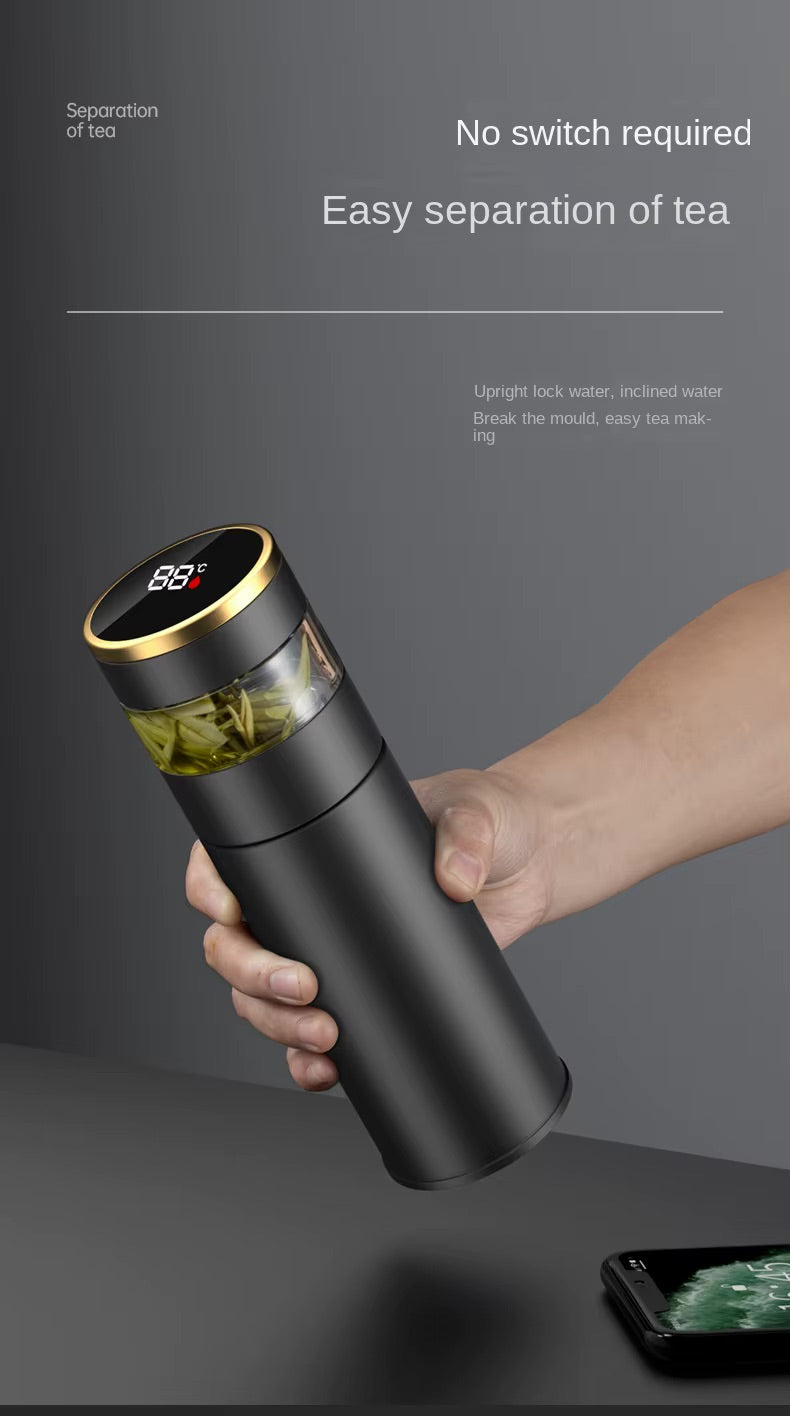 Tea Infuser Vacuum Flask with Temperature LED Display,