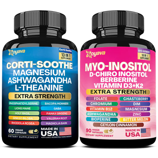 Magic Duo - Soothe and Smooth Bundle: Cortisol 60 and Myo-Inositol 90 Capsules